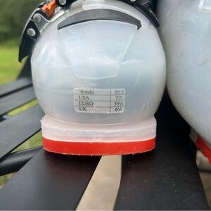 White and Red Ski Boots